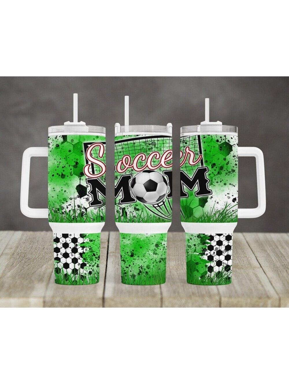 40oz Stainless Steel Tumbler with Soccer mom Design